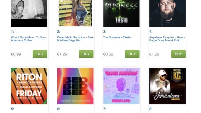 iTunes singles chart photo showing annmarie cullen's what i once meant to you at number 1